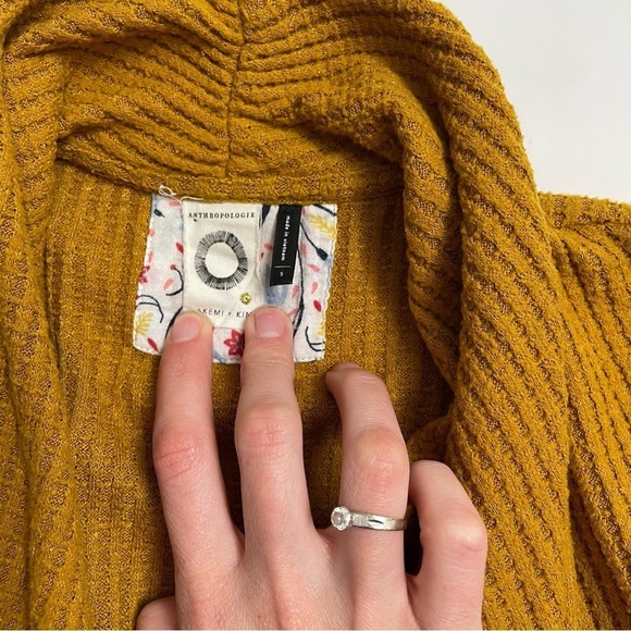 ANTHRO AKEMI + KIN waffle knit wrap long sleep top - Picture 3 of 5